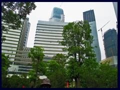 There is a green avenue/park that divides  Zhujiang New Town into two. It is called Zhujiang Xi Lu and Zhujiang Xi Dong.